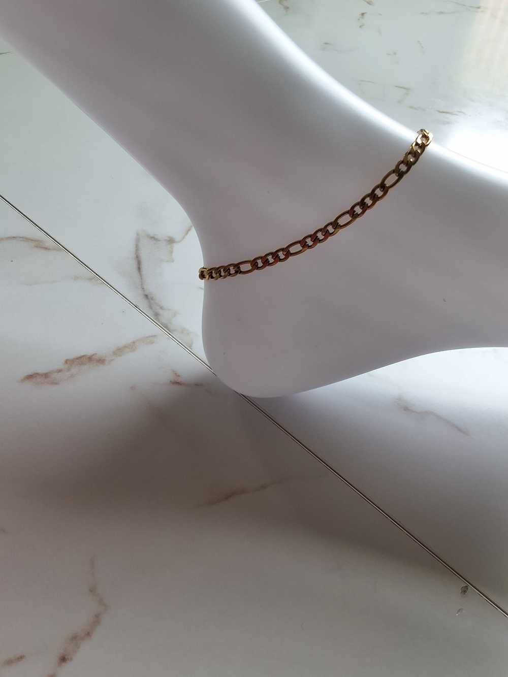 Gold Chain Anklet - Classic Link Design